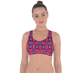 Seamless Wallpaper Digital Pattern Red Blue Cross String Back Sports Bra