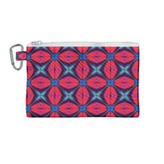 Seamless Wallpaper Digital Pattern Red Blue Canvas Cosmetic Bag (medium) by Pakrebo