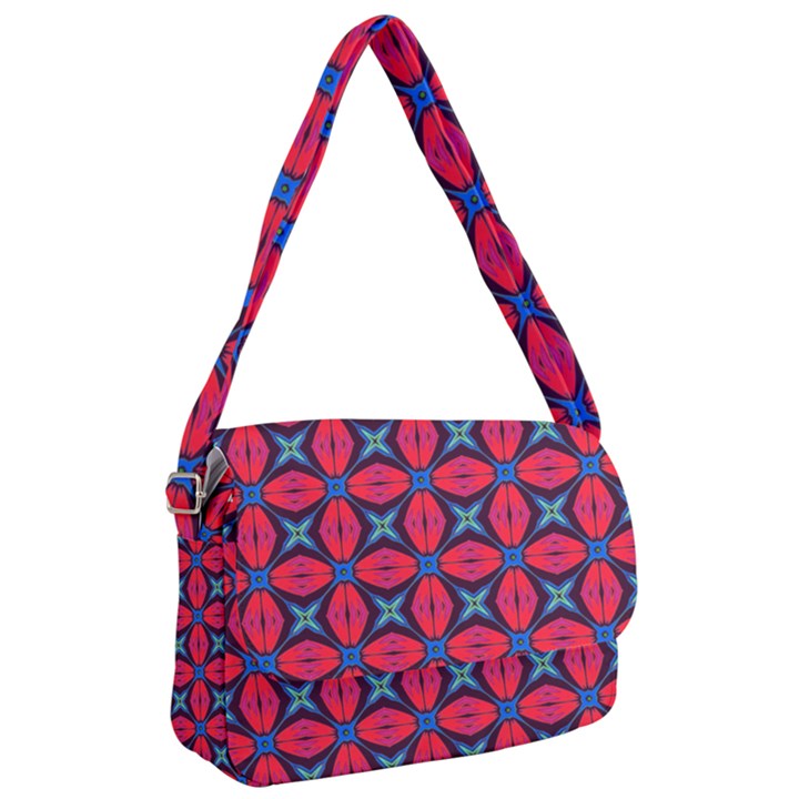 Seamless Wallpaper Digital Pattern Red Blue Courier Bag