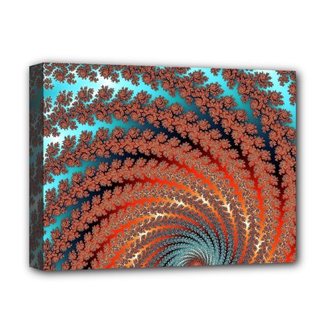 Fractal Spiral Abstract Design Deluxe Canvas 16  X 12  (stretched)  by Pakrebo