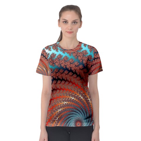 Fractal Spiral Abstract Design Women s Sport Mesh Tee by Pakrebo