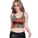 Fractal Spiral Abstract Design Racer Back Crop Top View1