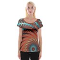 Fractal Spiral Abstract Design Cap Sleeve Top View1