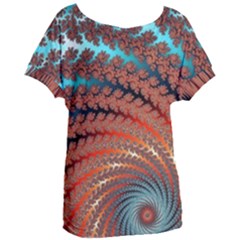 Fractal Spiral Abstract Design Women s Oversized Tee by Pakrebo