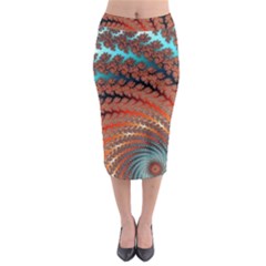 Fractal Spiral Abstract Design Midi Pencil Skirt by Pakrebo