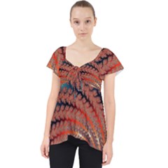 Fractal Spiral Abstract Design Lace Front Dolly Top by Pakrebo