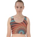 Fractal Spiral Abstract Design Velvet Racer Back Crop Top View1