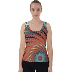 Fractal Spiral Abstract Design Velvet Tank Top by Pakrebo