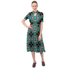 Seamless Wallpaper Pattern Ornament Pattern Keyhole Neckline Chiffon Dress