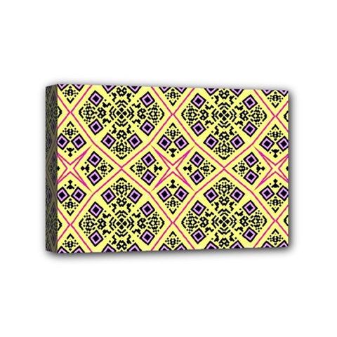 Seamless Wallpaper Geometric Yellow Mini Canvas 6  X 4  (stretched) by Pakrebo