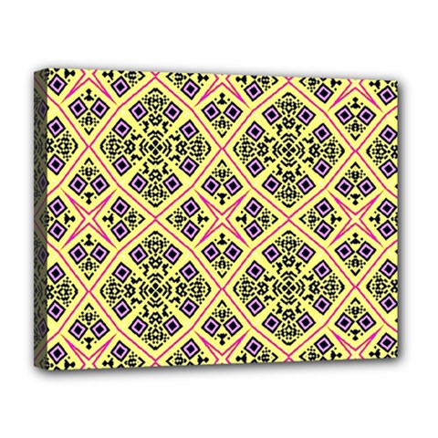 Seamless Wallpaper Geometric Yellow Canvas 14  X 11  (stretched) by Pakrebo