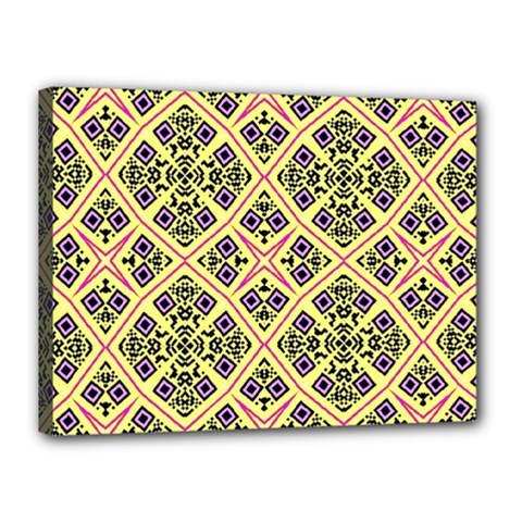 Seamless Wallpaper Geometric Yellow Canvas 16  X 12  (stretched) by Pakrebo