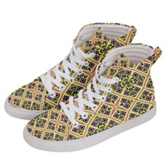 Seamless Wallpaper Geometric Yellow Men s Hi-top Skate Sneakers by Pakrebo