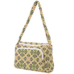 Seamless Wallpaper Geometric Yellow Front Pocket Crossbody Bag by Pakrebo