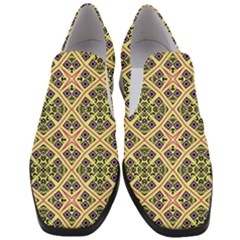 Seamless Wallpaper Geometric Yellow Women Slip On Heel Loafers by Pakrebo