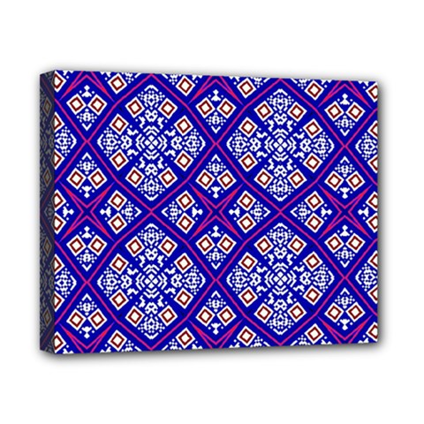 Symmetry Digital Art Pattern Blue Canvas 10  X 8  (stretched) by Pakrebo