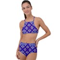 Symmetry Digital Art Pattern Blue High Waist Tankini Set View1