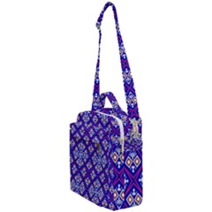 Symmetry Digital Art Pattern Blue Crossbody Day Bag by Pakrebo