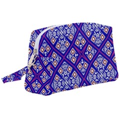 Symmetry Digital Art Pattern Blue Wristlet Pouch Bag (large)