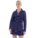 Seamless Pattern Ornament Symmetry Women s Long Sleeve Casual Dress View1