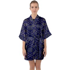 Seamless Pattern Ornament Symmetry Quarter Sleeve Kimono Robe by Pakrebo