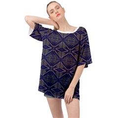 Seamless Pattern Ornament Symmetry Oversized Chiffon Top