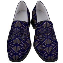 Seamless Pattern Ornament Symmetry Women s Chunky Heel Loafers by Pakrebo