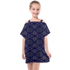 Seamless Pattern Ornament Symmetry Kids  One Piece Chiffon Dress