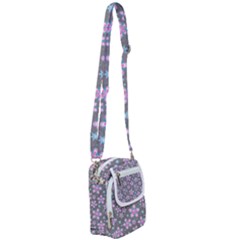 Seamless Pattern Flowers Pink Shoulder Strap Belt Bag