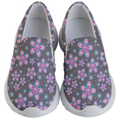 Seamless Pattern Flowers Pink Kids  Lightweight Slip Ons by Pakrebo