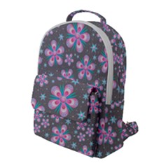 Seamless Pattern Flowers Pink Flap Pocket Backpack (large) by Pakrebo