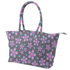 Seamless Pattern Flowers Pink Canvas Shoulder Bag by Pakrebo