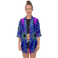 Fractal Abstract Background Digital Open Front Chiffon Kimono by Pakrebo