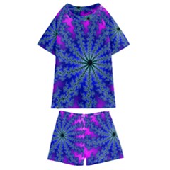 Fractal Abstract Background Digital Kids  Swim Tee And Shorts Set by Pakrebo