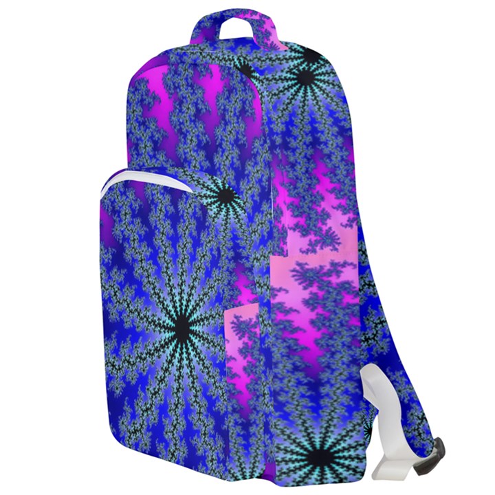 Fractal Abstract Background Digital Double Compartment Backpack