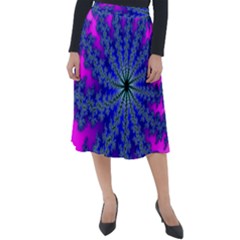 Fractal Abstract Background Digital Classic Velour Midi Skirt 