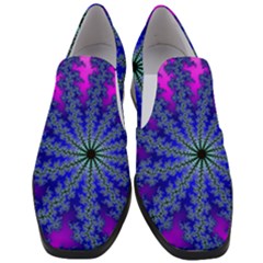 Fractal Abstract Background Digital Women Slip On Heel Loafers by Pakrebo