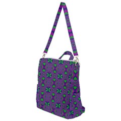 Seamless Wallpaper Pattern Ornament Green Purple Crossbody Backpack by Pakrebo