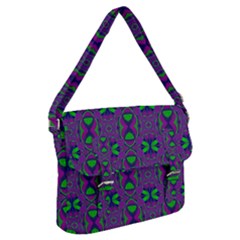 Seamless Wallpaper Pattern Ornament Green Purple Buckle Messenger Bag by Pakrebo