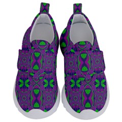 Seamless Wallpaper Pattern Ornament Green Purple Kids  Velcro No Lace Shoes by Pakrebo