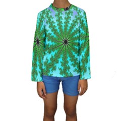 Fractal Abstract Rendering Kids  Long Sleeve Swimwear by Pakrebo