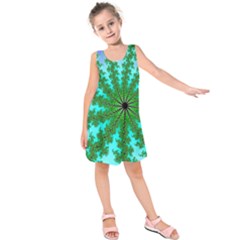 Fractal Abstract Rendering Kids  Sleeveless Dress by Pakrebo