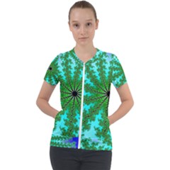 Fractal Abstract Rendering Short Sleeve Zip Up Jacket