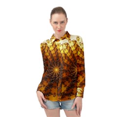 Background Colorful Graphic Design Long Sleeve Chiffon Shirt