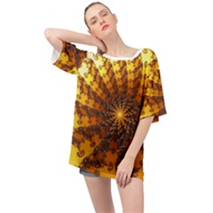 Background Colorful Graphic Design Oversized Chiffon Top