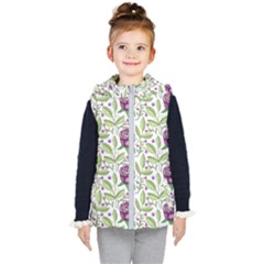 Default Texture Background Floral Kids  Hooded Puffer Vest by Pakrebo