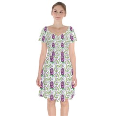 Default Texture Background Floral Short Sleeve Bardot Dress by Pakrebo