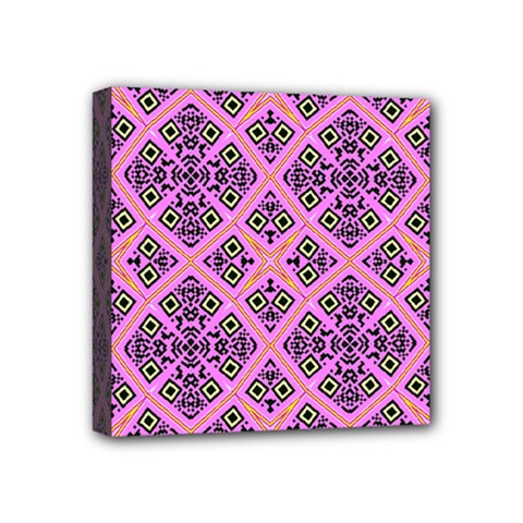 Seamless Wallpaper Geometric Pink Mini Canvas 4  X 4  (stretched) by Pakrebo