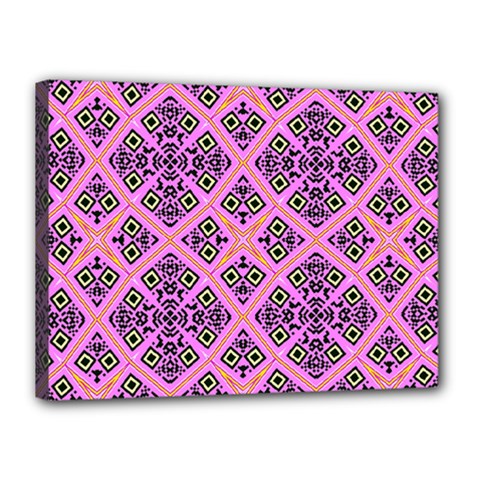 Seamless Wallpaper Geometric Pink Canvas 16  X 12  (stretched) by Pakrebo