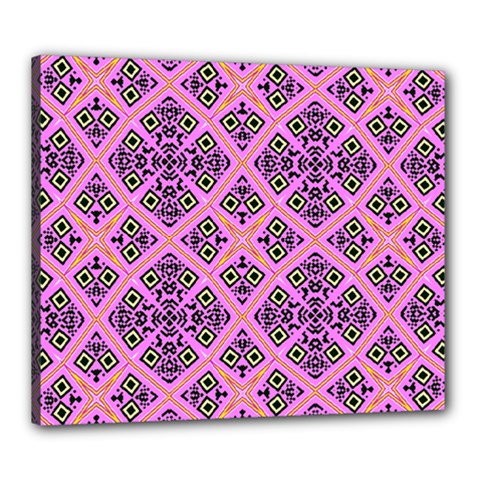 Seamless Wallpaper Geometric Pink Canvas 24  X 20  (stretched) by Pakrebo